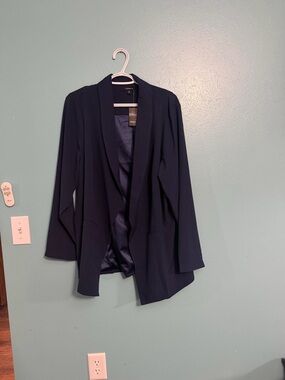 torrid Navy Open-Front Shawl Collar Blazer